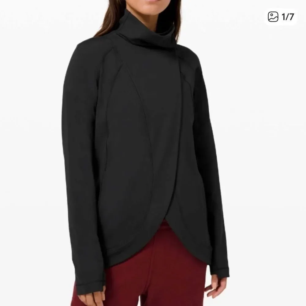 Lululemon Rulu Rally Wrap Long Sleeve Jacket Top Size 4 Black